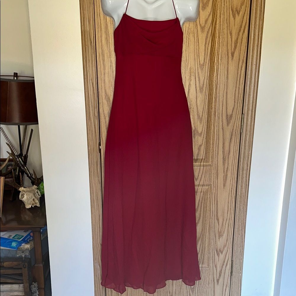 Michaelangelo Scarlet lined gown with scarf size 2
